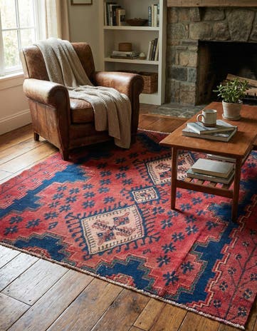 4' 1 x 4' 1 Hand Knotted Ultra Vintage Persian Wool Square Rug
