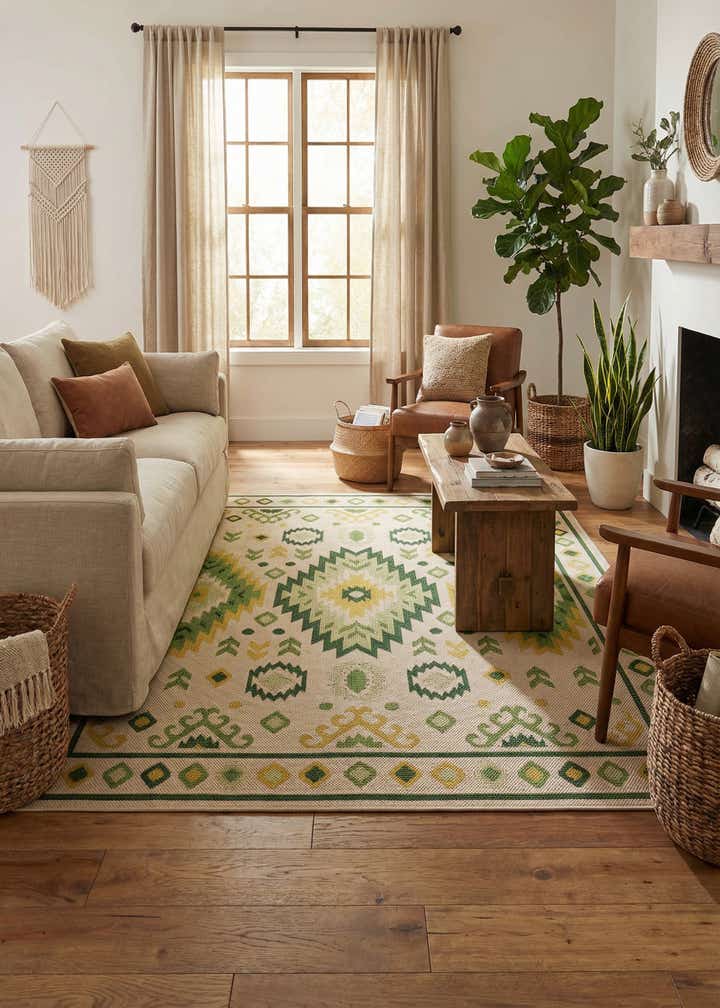 7' 10 x 7' 10 Easy-Clean Baja Indoor / Outdoor Square Rug