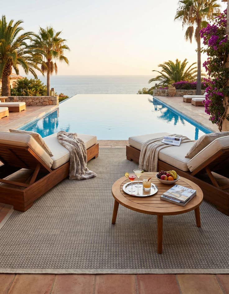 Detail image of 10' x 14' Easy-Clean Border Indoor / Outdoor Rug