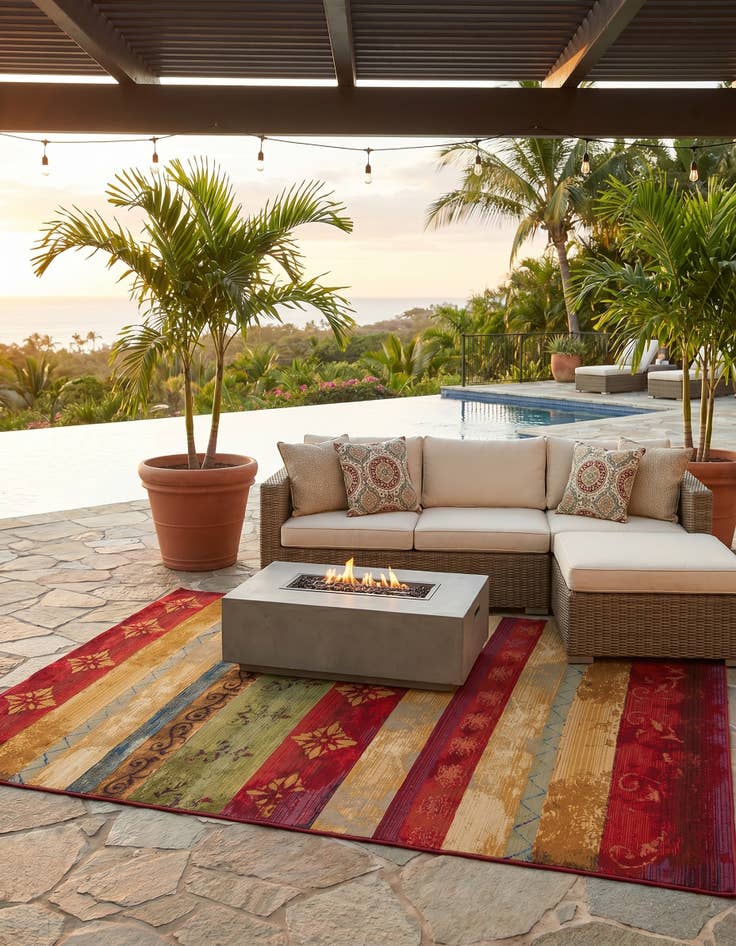 Detail image of 6' x 9' Easy-Clean Modern Indoor / Outdoor Rug