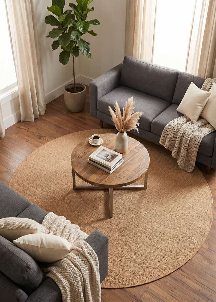6' x 6' Easy-Clean Modern Indoor / Outdoor Round Rug