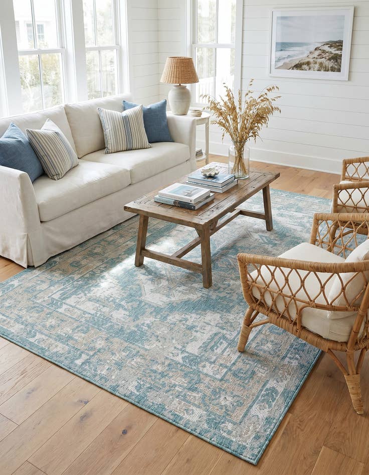 Detail image of 6' x 9' Easy-Clean Traditional Indoor / Outdoor Rug