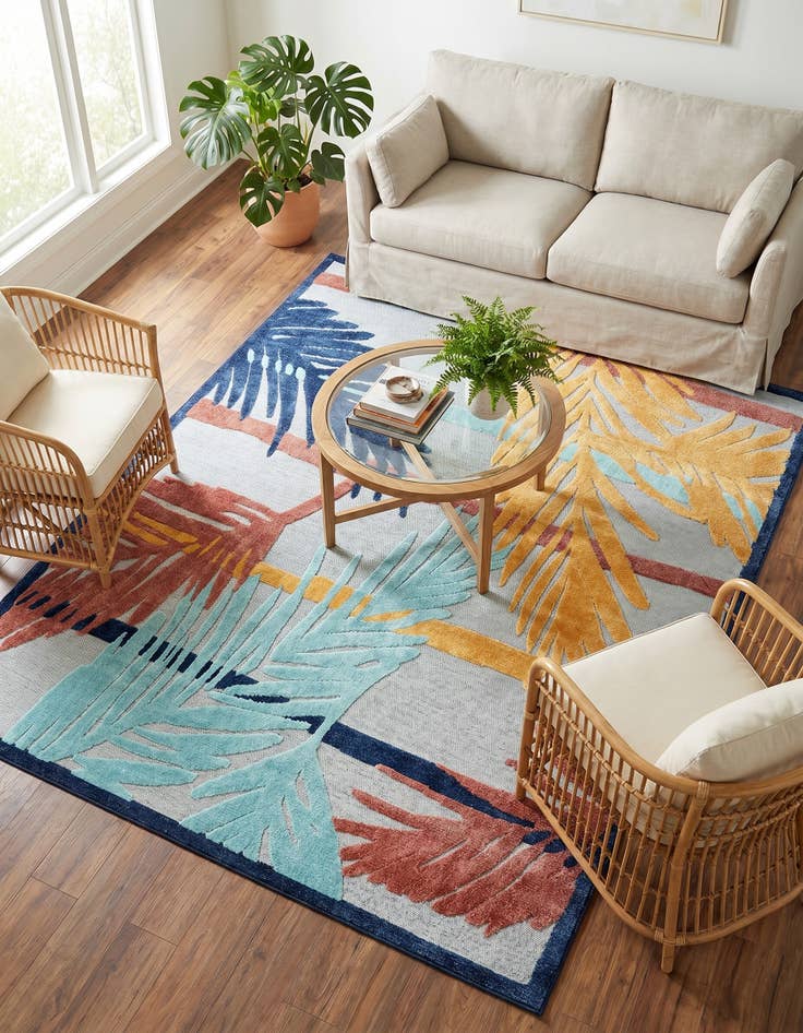 Detail image of 7' 10 x 10' Easy-Clean Belize Indoor / Outdoor Rug