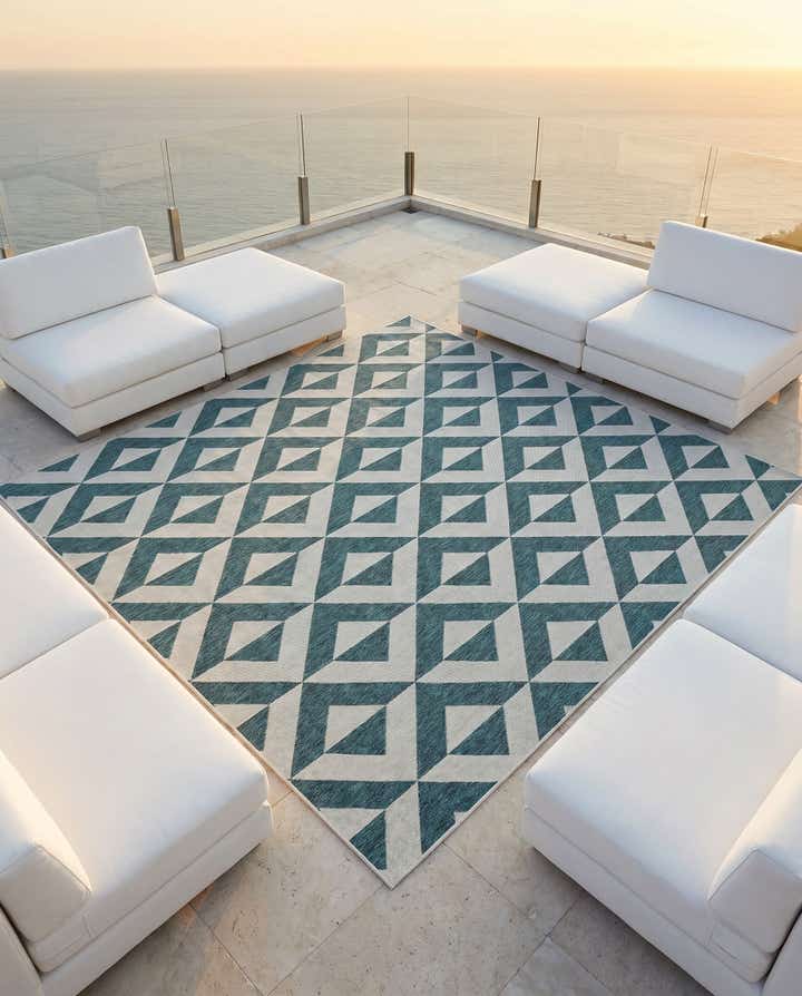 7' 10 x 7' 10 Easy-Clean Jill Zarin Napa Indoor / Outdoor Square Rug