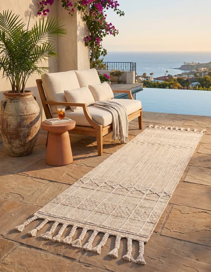 Detail image of 2' 2 x 6' 7 Easy-Clean Eco Bohemian Indoor / Outdoor Runner Rug