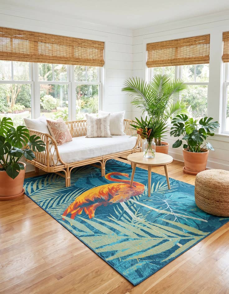 Detail image of 9' x 12' Easy-Clean Coastal Indoor / Outdoor Rug
