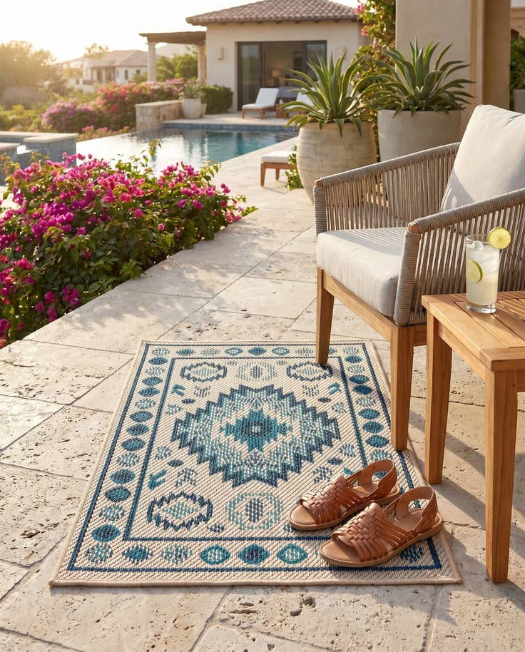 Detail image of 2' x 3' Easy-Clean Baja Indoor / Outdoor Rug