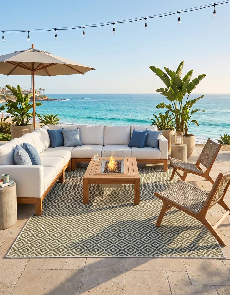 Detail image of 7' 10 x 10' Easy-Clean Jill Zarin Costa Rica Indoor / Outdoor Rug