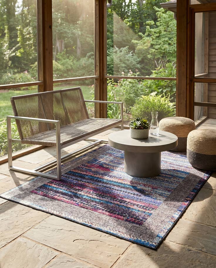 Detail image of 5' x 7' Easy-Clean Modern Indoor / Outdoor Rug