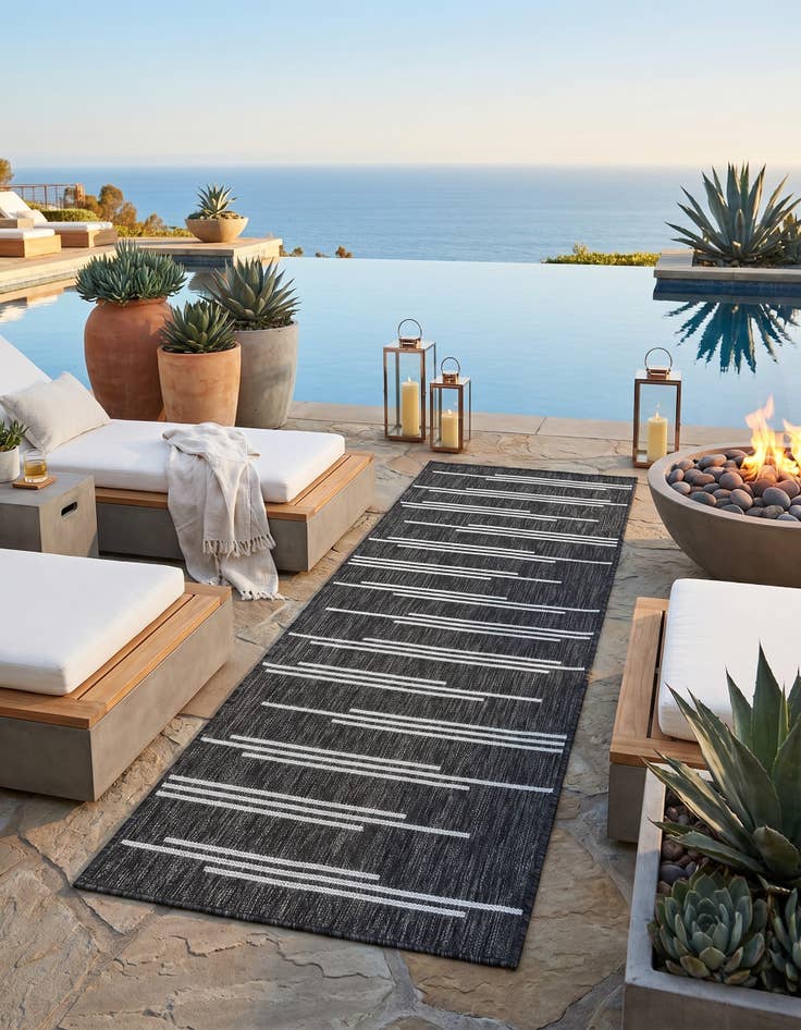 Detail image of 2' x 6' Easy-Clean Modern Indoor / Outdoor Runner Rug