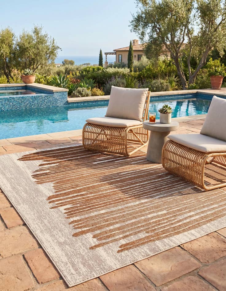 Detail image of 5' x 7' Easy-Clean Modern Indoor / Outdoor Rug