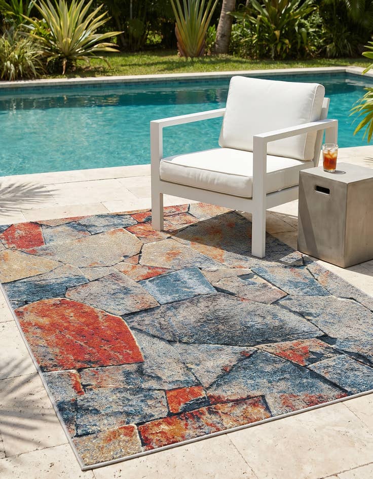 Detail image of 4' x 6' Easy-Clean Modern Indoor / Outdoor Rug