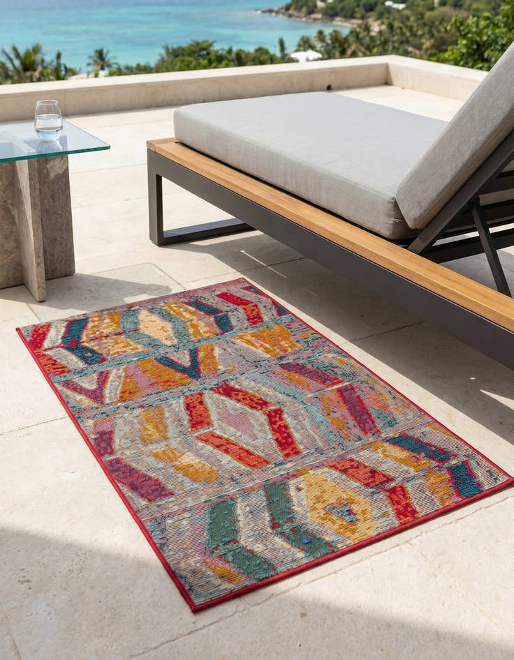 Detail image of 2' x 3' Easy-Clean Modern Indoor / Outdoor Rug
