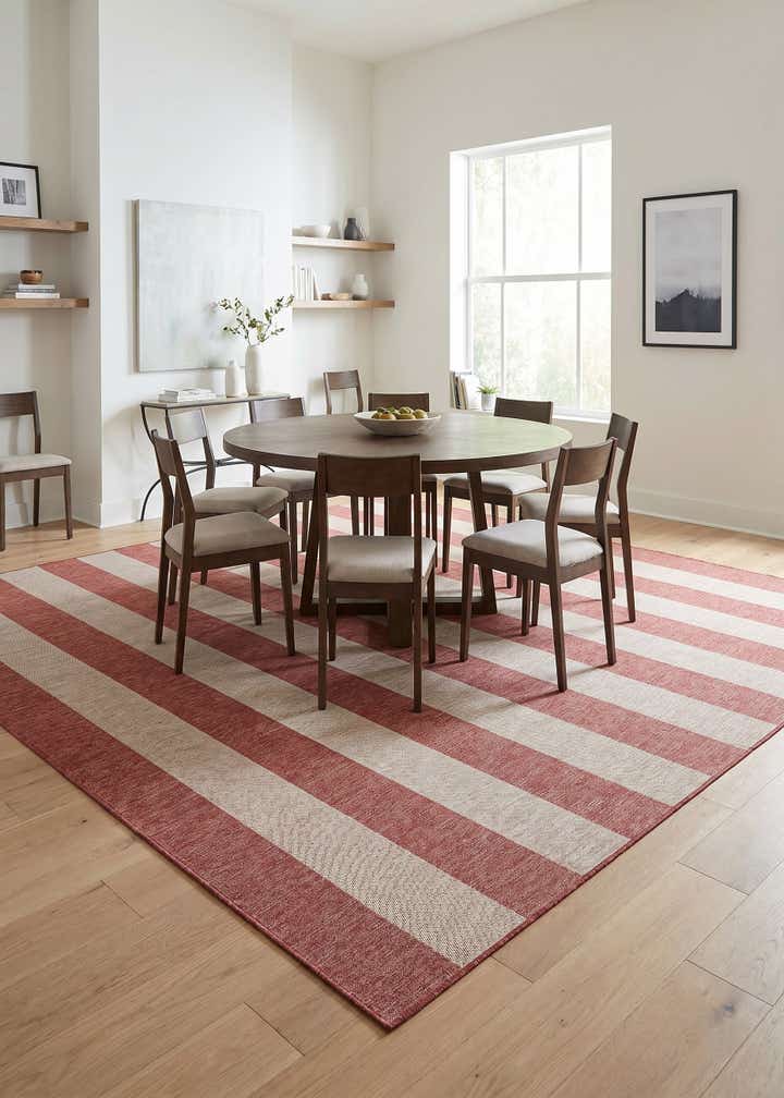 10' x 10' Easy-Clean Ribbon Indoor / Outdoor Square Rug