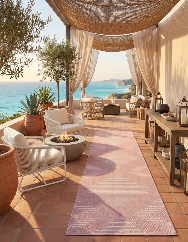 Detail image of 2' 7 x 12' Easy-Clean Modern Indoor / Outdoor Runner Rug