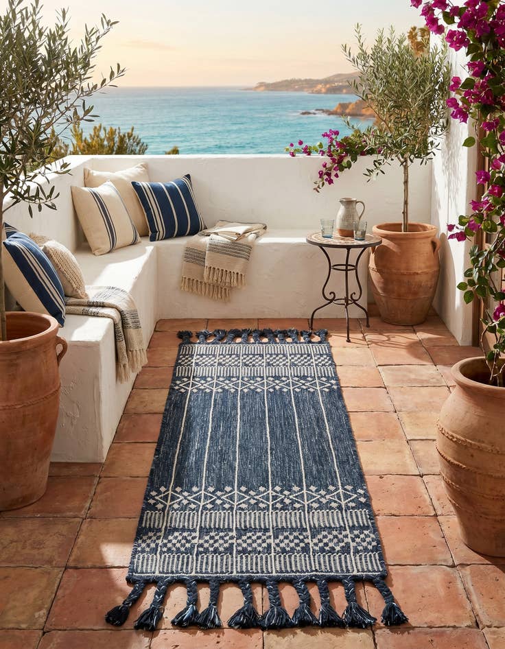 Detail image of 2' 2 x 5' 1 Easy-Clean Eco Bohemian Indoor / Outdoor Runner Rug