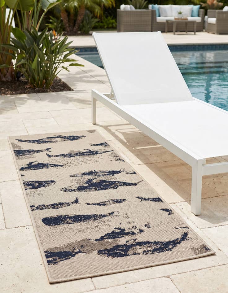 Detail image of 2' x 5' Easy-Clean Coastal Indoor / Outdoor Runner Rug