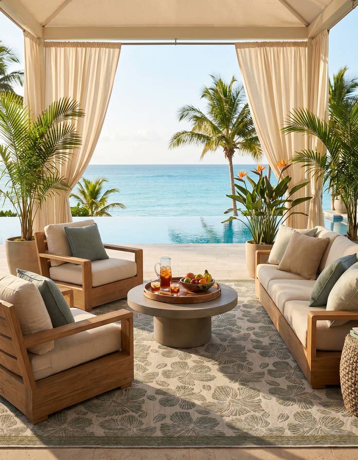 Detail image of 9' x 12' Easy-Clean Baja Indoor / Outdoor Rug