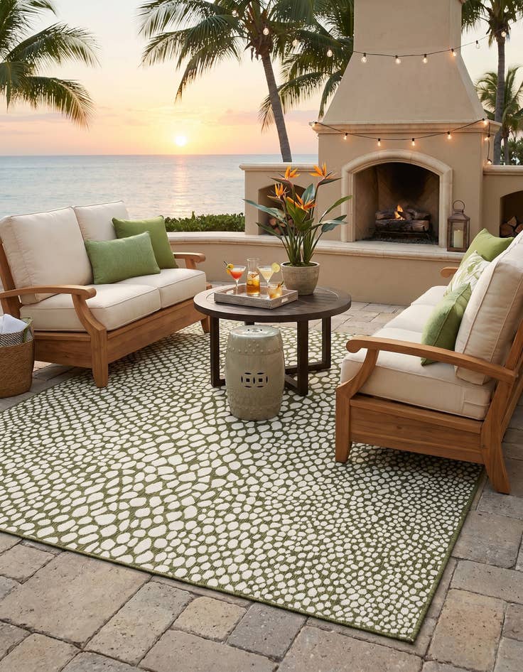 Detail image of 7' 10 x 7' 10 Easy-Clean Jill Zarin Cape Town Indoor / Outdoor Square Rug