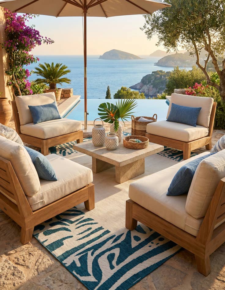 Detail image of 7' 10 x 7' 10 Easy-Clean Safari Indoor / Outdoor Square Rug