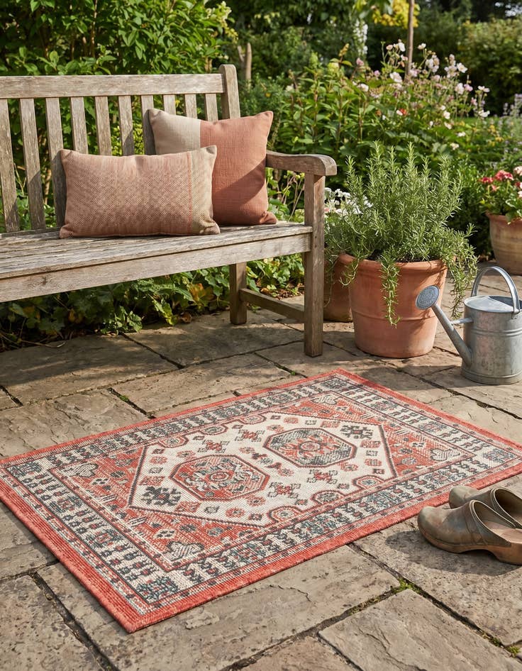 Detail image of 2' x 3' Easy-Clean Traditional Indoor / Outdoor Rug