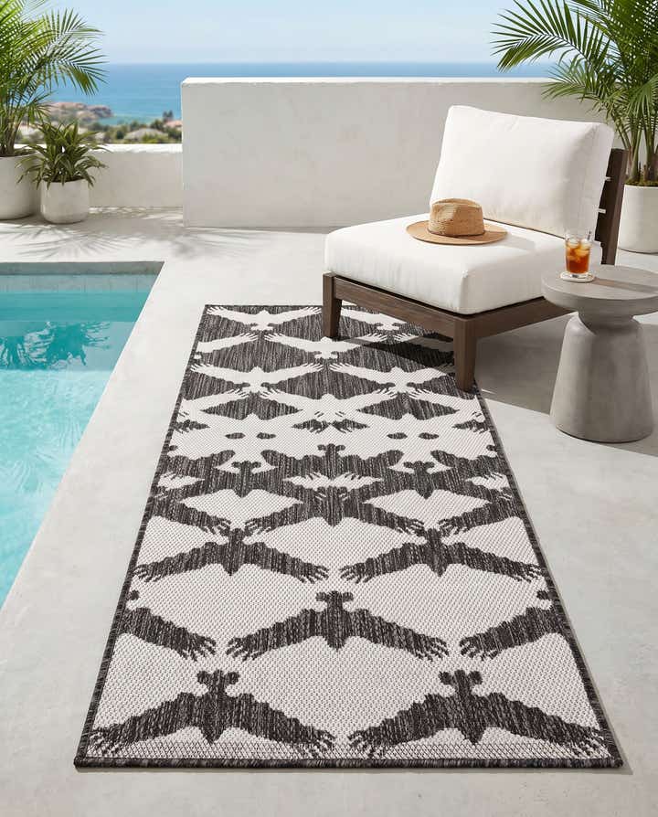 2' x 5' 3 Easy-Clean Modern Indoor / Outdoor Runner Rug
