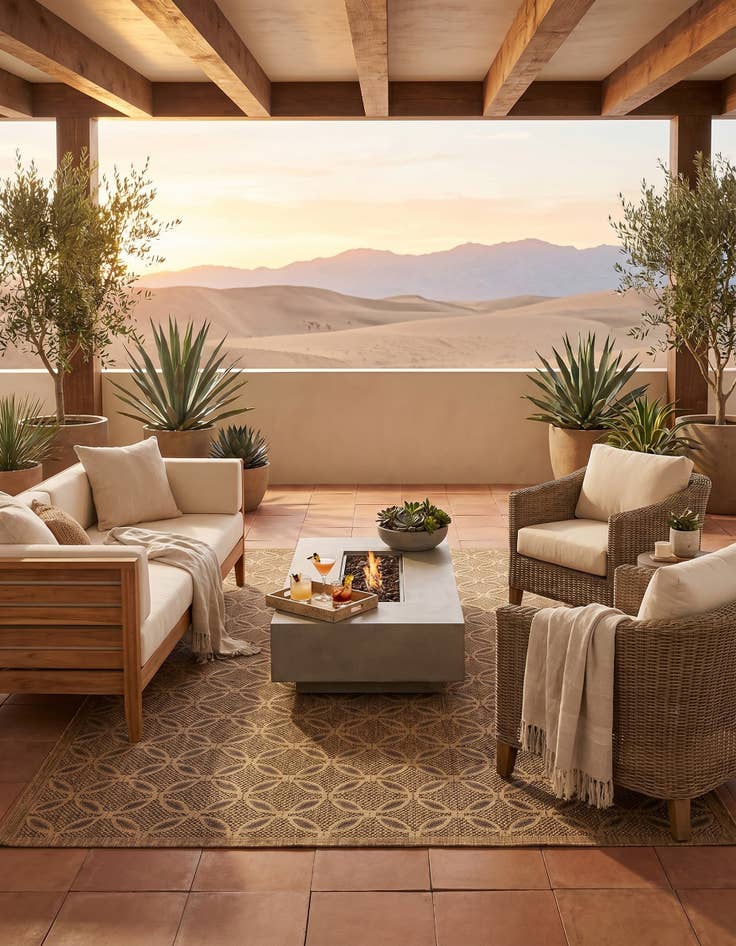 Detail image of 8' x 11' 4 Easy-Clean Lattice Indoor / Outdoor Rug