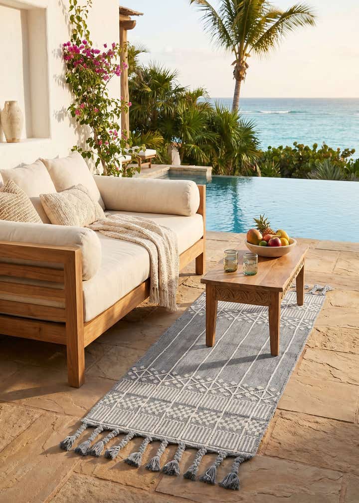 2' 2 x 5' 1 Easy-Clean Eco Bohemian Indoor / Outdoor Runner Rug