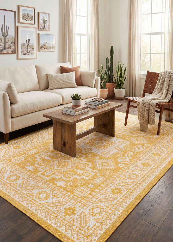 6' x 9' Easy-Clean Aztec Indoor / Outdoor Rug