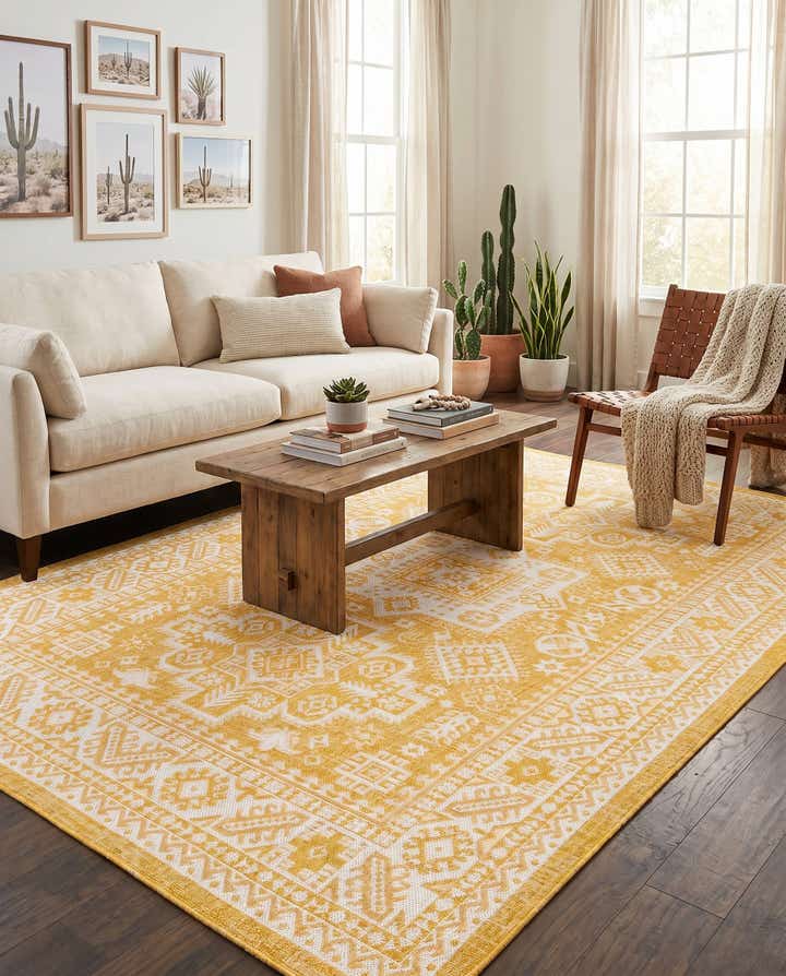 6' x 9' Easy-Clean Aztec Indoor / Outdoor Rug