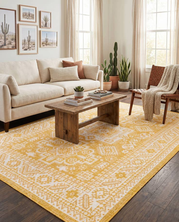 Detail image of 6' x 9' Easy-Clean Aztec Indoor / Outdoor Rug