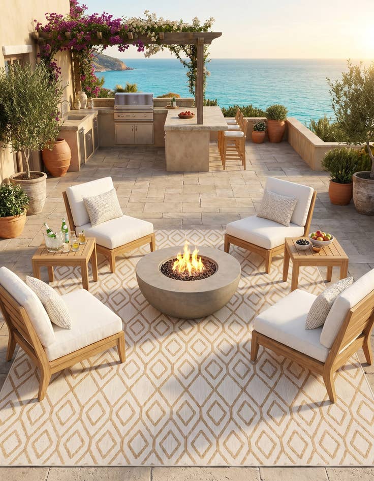 Detail image of 9' x 12' Easy-Clean Jill Zarin Turks and Caicos Indoor / Outdoor Rug