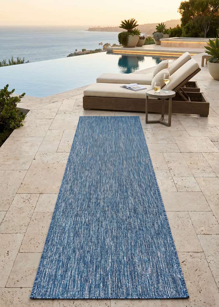 2' 7 x 12' Easy-Clean Solid Indoor / Outdoor Runner Rug