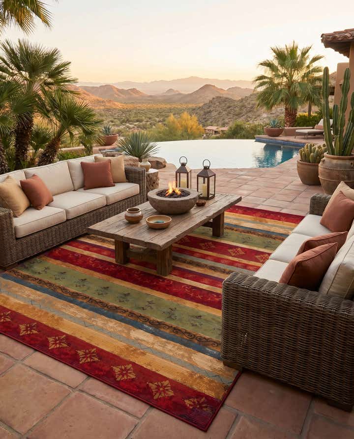 10' x 14' Easy-Clean Modern Indoor / Outdoor Rug
