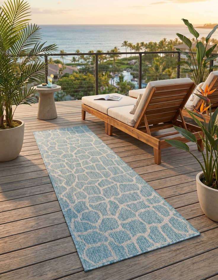 Detail image of 2' x 6' Easy-Clean Safari Indoor / Outdoor Runner Rug