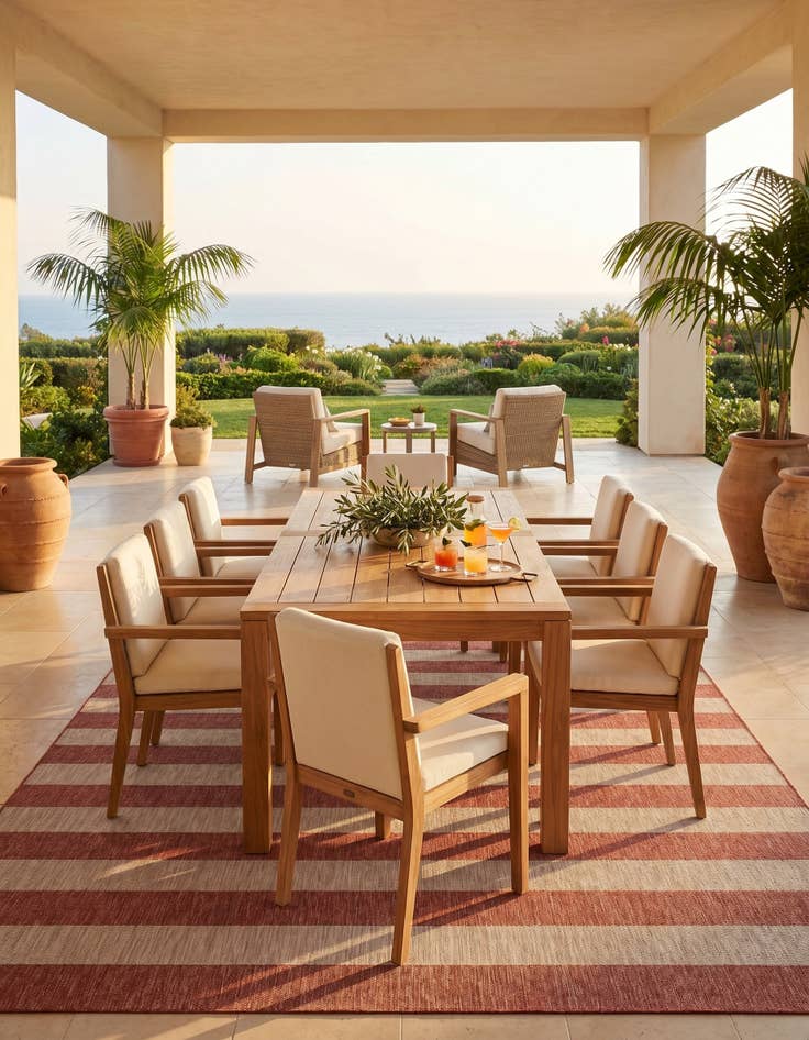 Detail image of 10' x 13' Easy-Clean Ribbon Indoor / Outdoor Rug