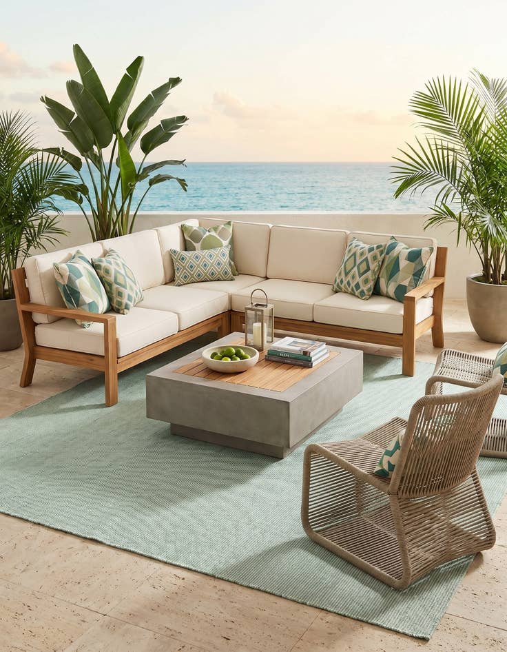 Detail image of 10' x 10' Easy-Clean Jill Zarin Palm Springs Indoor / Outdoor Square Rug