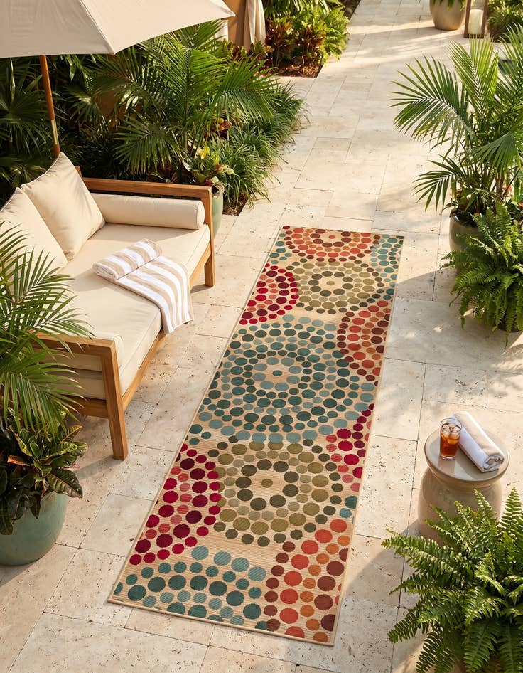 Detail image of 2' x 8' Easy-Clean Modern Indoor / Outdoor Runner Rug