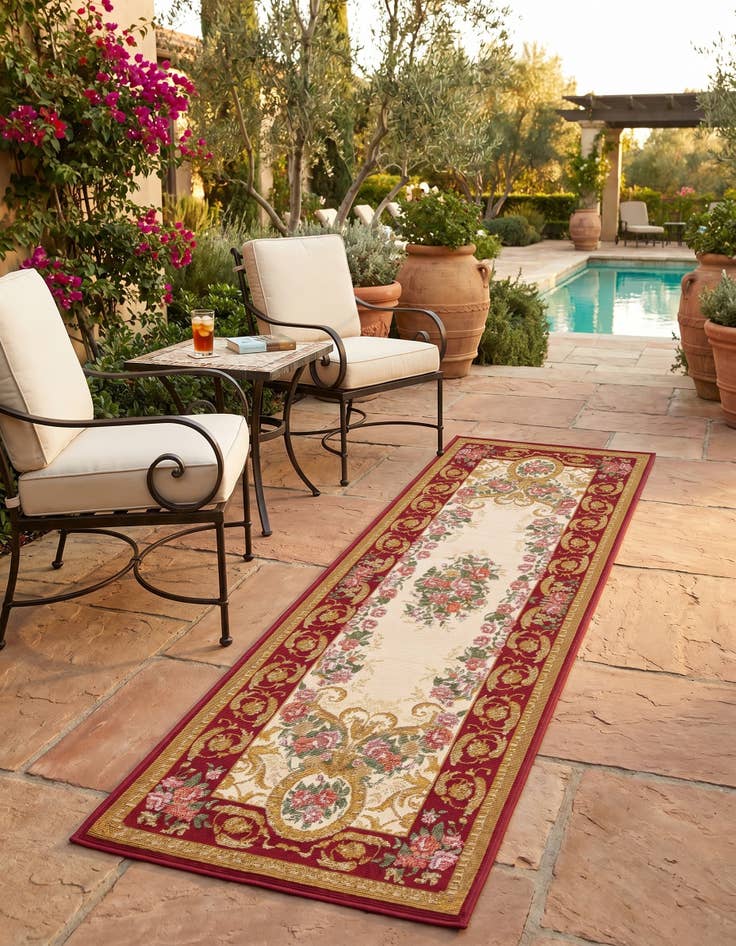Detail image of 2' x 6' Easy-Clean Traditional Indoor / Outdoor Runner Rug