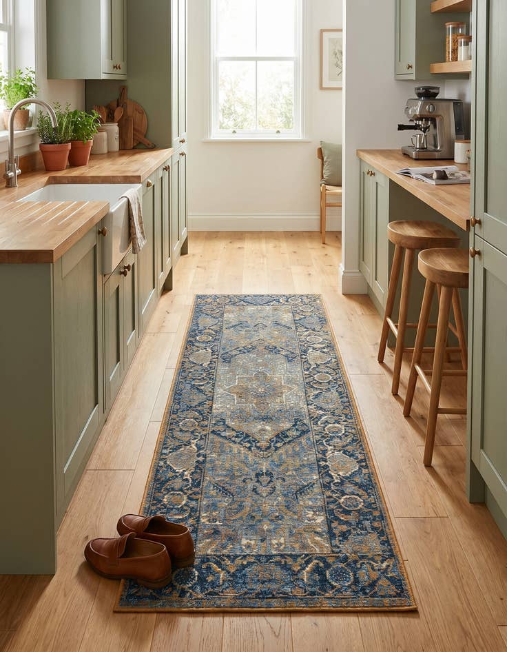 Detail image of 2' x 6' Easy-Clean Traditional Indoor / Outdoor Runner Rug