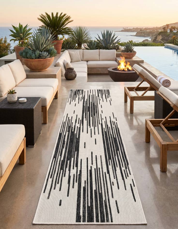 Detail image of 2' x 8' Easy-Clean Modern Indoor / Outdoor Runner Rug