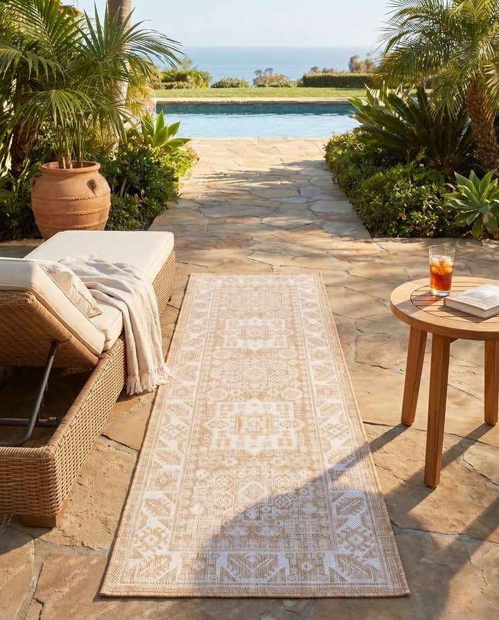 2' x 6' Easy-Clean Aztec Indoor / Outdoor Runner Rug