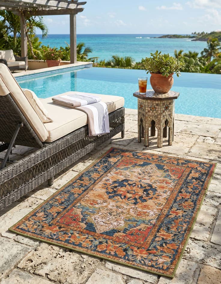 Detail image of 2' x 3' Easy-Clean Traditional Indoor / Outdoor Rug