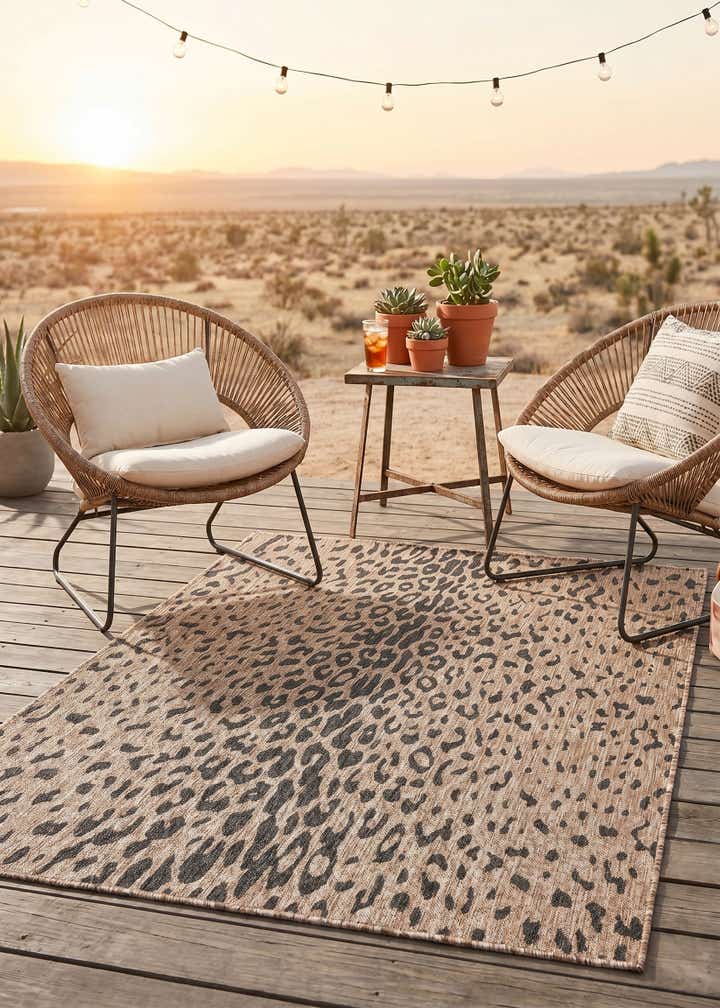 5' 3 x 7' Easy-Clean Safari Indoor / Outdoor Rug