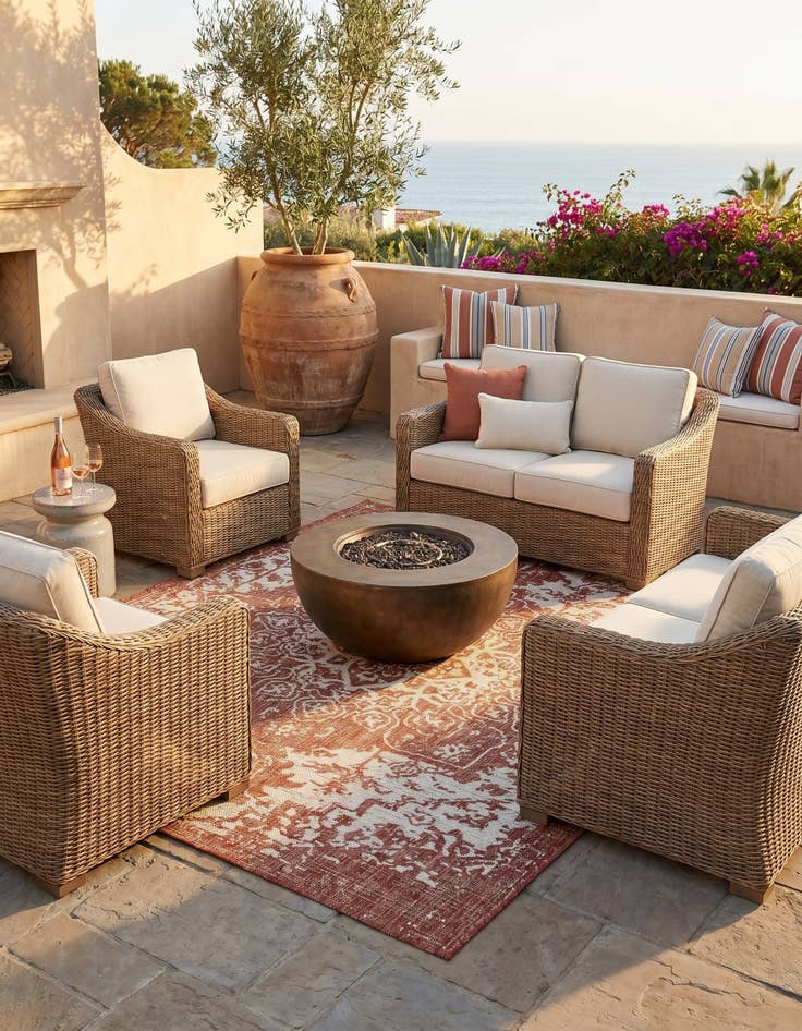 Detail image of 5' 3 x 8' Easy-Clean Jill Zarin Dubai Indoor / Outdoor Rug