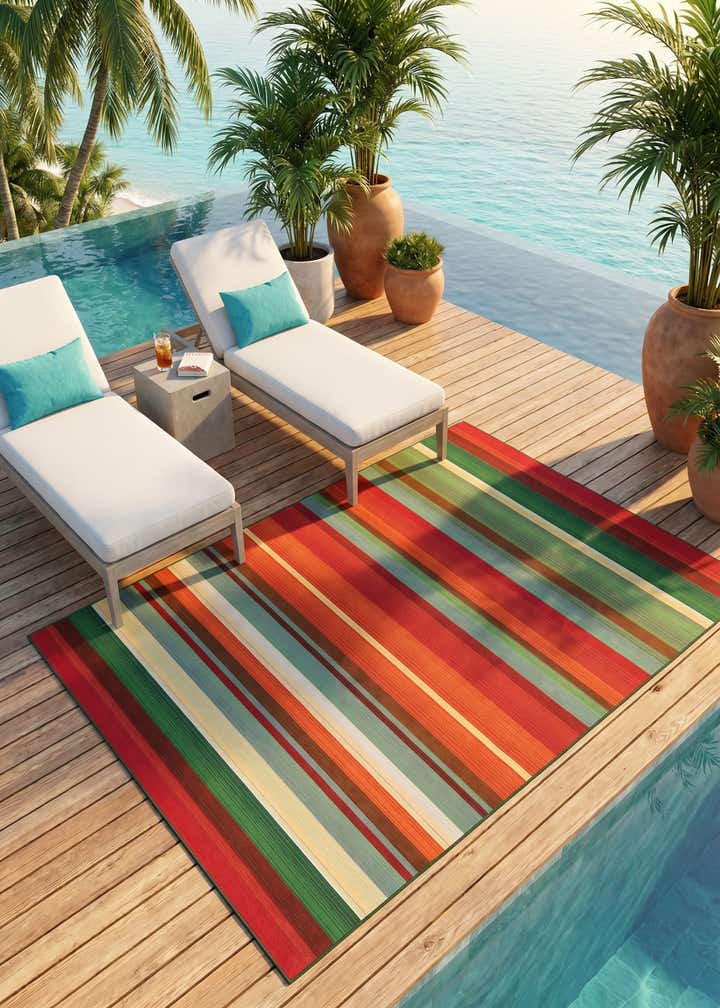 7' x 10' Easy-Clean Modern Indoor / Outdoor Rug