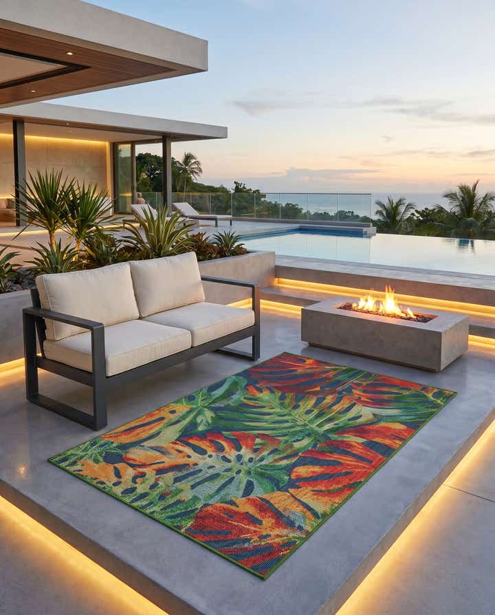 5' 3 x 8' Easy-Clean Baja Indoor / Outdoor Rug