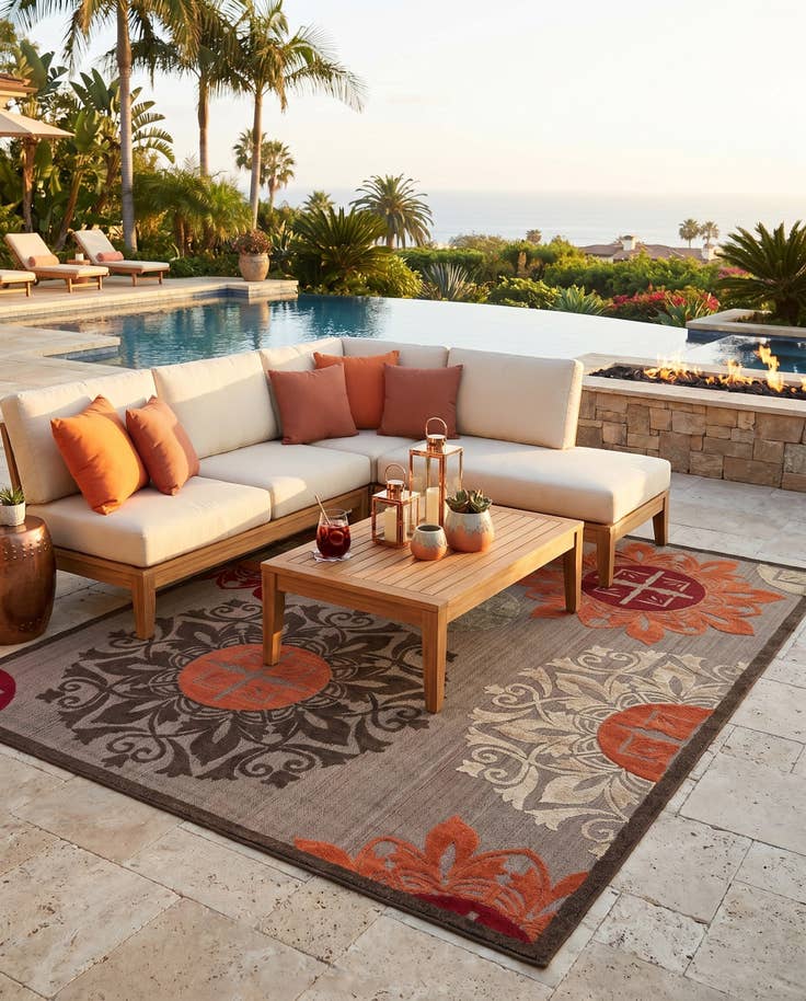 Detail image of 9' x 12' 2 Easy-Clean Modern Indoor / Outdoor Rug