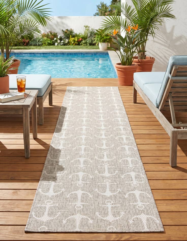 Detail image of 2' 7 x 12' Easy-Clean Coastal Indoor / Outdoor Runner Rug