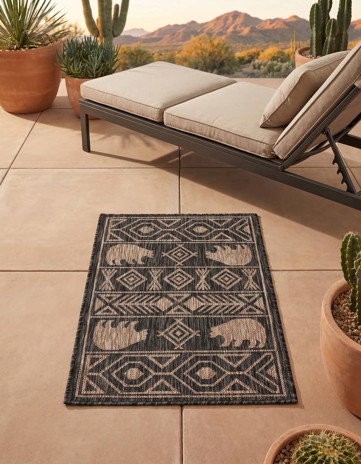 Detail image of 2' x 3' Easy-Clean Southwestern Indoor / Outdoor Rug